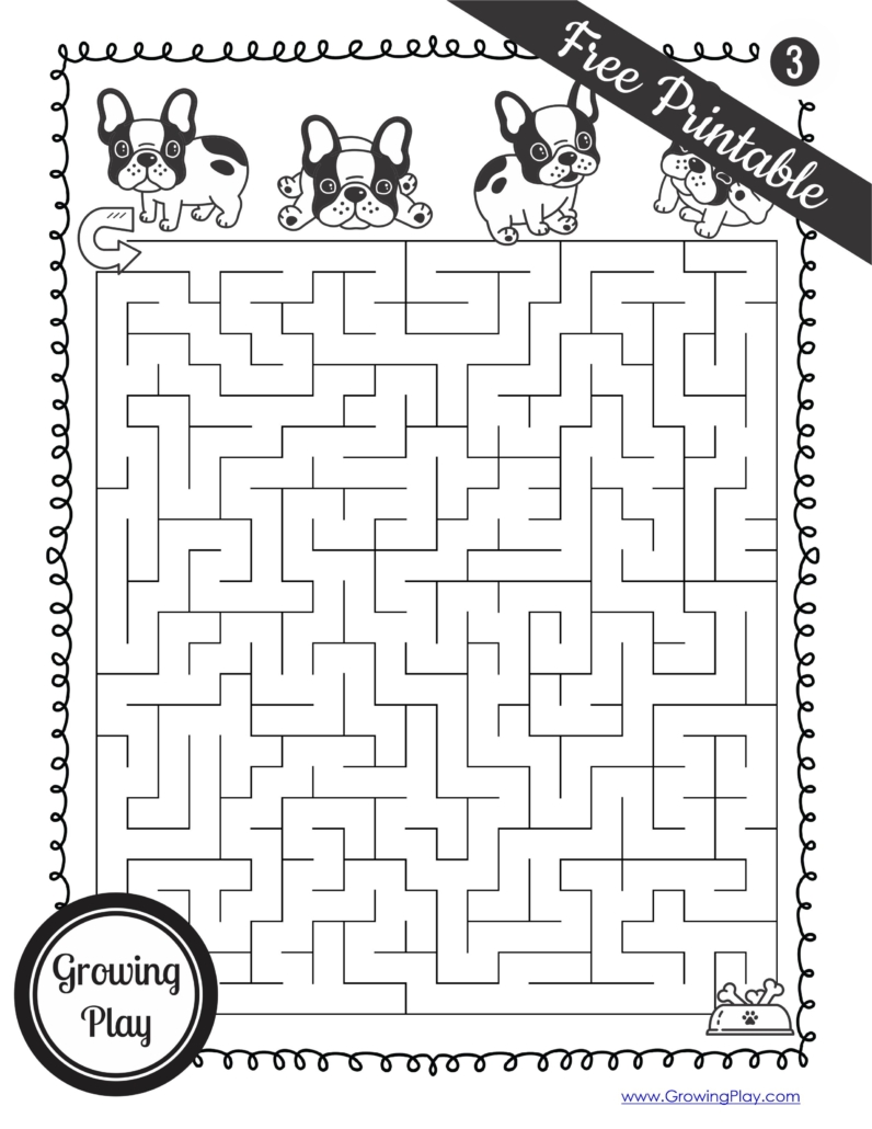 Do your kids love dogs as much as mine do? If so, they're going to love these Dog Maze PDF free printables!