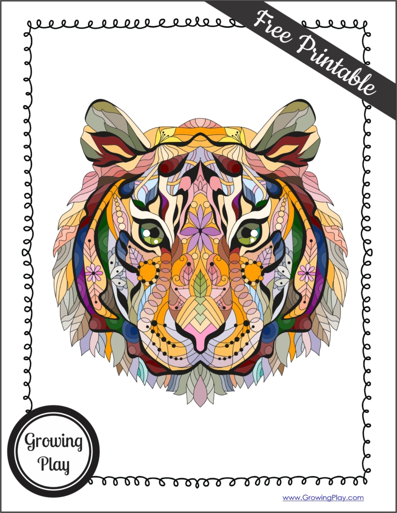 You can download these free printable tiger coloring pages. These animal coloring pages are perfect for kids of all ages