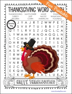 It is a perfect activity to keep kids busy during this time of year. You can download this Thanksgiving Word Search Printable for FREE.